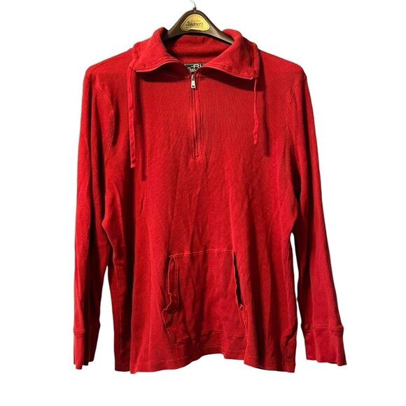 Lauren Ralph Lauren Active Sweater Women Size Measured Red‎ Embroidred 1/4 Zip - Picture 1 of 10